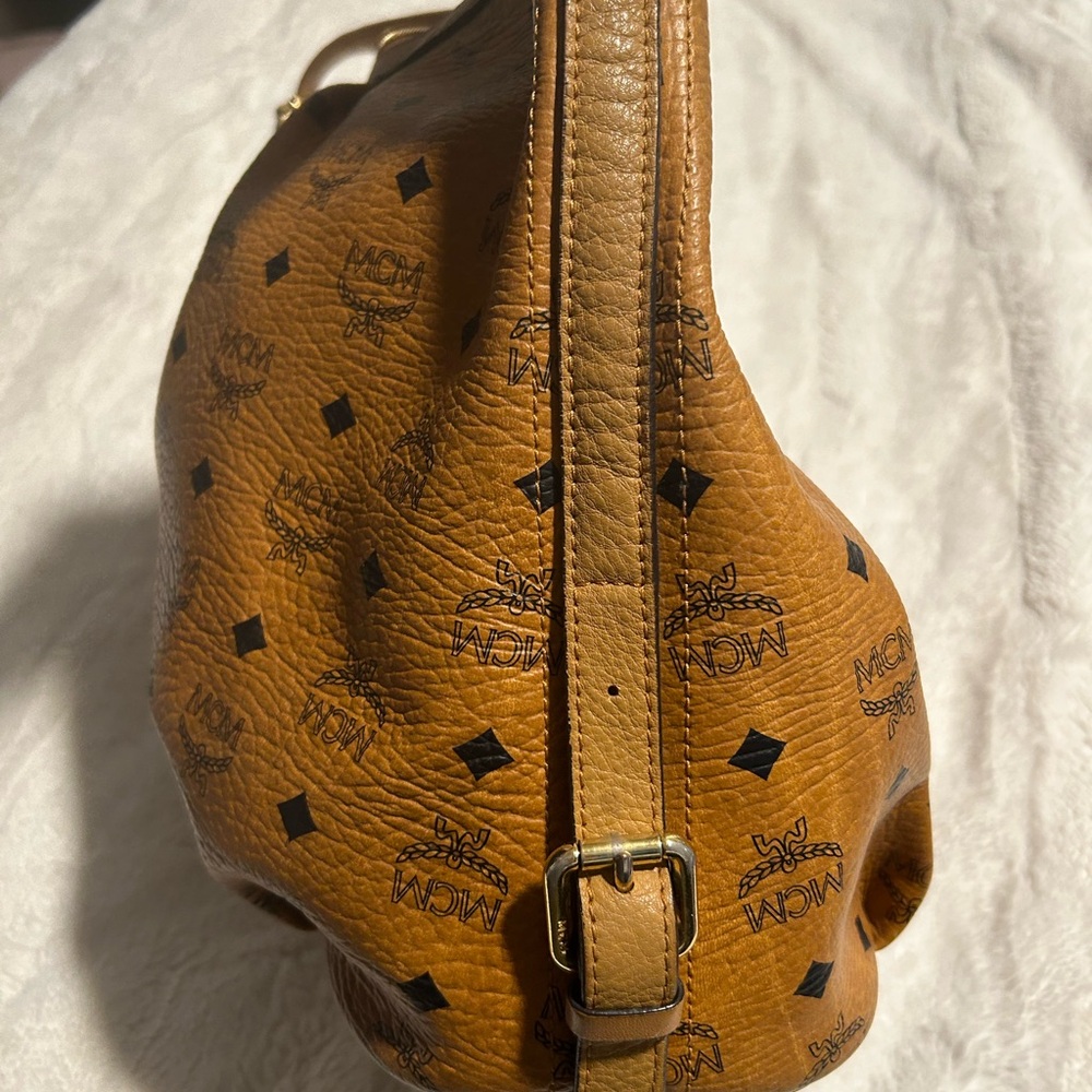 MCM Cognac Visetos Monogram Hobo Bag - Picture 10 of 12
